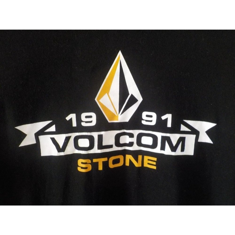 3/10 VOLCOM Stone Graphic Tee T-shirt Size M Black Surfer Skater - Picture 4 of 8